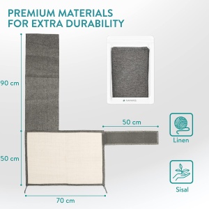 Protectie impotriva zgarieturilor pentru Pisici, 50x70 cm, Sisal, Gri, 47363.01 - Img 2