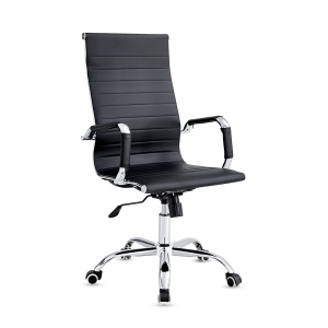 Scaun Birou Kiwari® Sim, Spatar Inalt, Sezut Tapitat, Reglabil pe Inaltime, Baza Metal Rotativa, Capacitate 120 kg, Negru