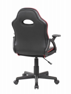 Scaun gaming Kiwari Ster, material PU, cadru lemn, baza nylon, inaltime reglabila, rotativ, Negru/Rosu - Img 11