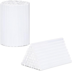 Set 125 batoane de lipit H&S, din rasina, 0.7 x 10 cm, sudura maselor plastice si realizarea de decoratiuni, pentru bricolaj, reparatii, montaj, fixare rapida, ideal pentru pistol de lipit, Transparent