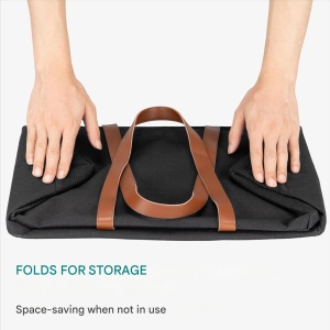 Set 2 cosuri de rufe pliabile Navaris, portabile, cu manere, 43.2 x 31 x 28 cm, pentru depozitare haine, jucarii, textile, Negru - Img 5