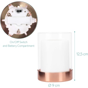 Set 2 lumanari solare cu LED Navaris, pentru exterior, efect flacara, cu senzor de lumina, IP44, 6.5 x 12 cm, pentru gradina, balcon si terasa - Img 4