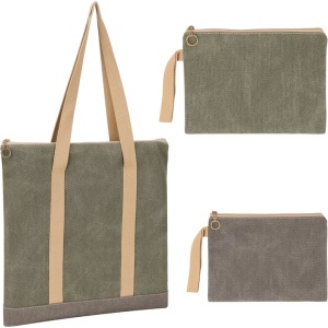 Set 3 genti de organizare, Belle Vous, cu fermoar, dimensiuni diverse, pentru calatorii, machiaj, unelte, rechizite, Poliester, Verde