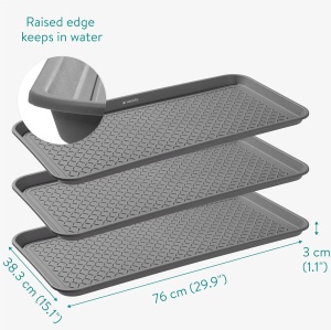 Set 3 tavite pentru incaltaminte Navaris, 76x38x3 cm, gri, utilizare interior/exterior - Img 2