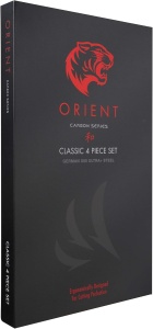 Set 4 cutite de bucatarie, Orient, Origin Series, din otel inoxidabil german X50 Ultra +, negru - Img 2