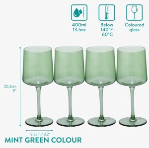 Set 4 Pahare Vin Navaris, 400 ml, cu picior, verde, design modern, 56212.05 - Img 3