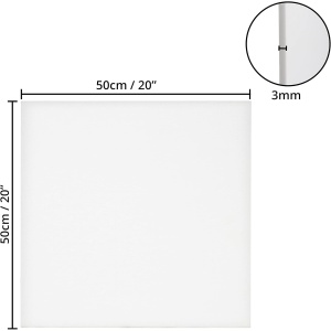 Set 4 panze de pictura KURTZY, 50x50cm, bumbac, 3mm, alb - Img 5