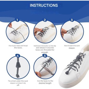 Set 5 sireturi elastice sport EVEREST FITNESS, fara legare, reglabile, universale 118 cm, din nylon, pentru adulti si copii, Gri inchis - Img 2