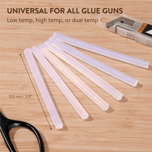 Set 50 batoane de lipit H&S, din rasina, 0.7 x 10 cm, sudura maselor plastice si realizarea de decoratiuni, pentru bricolaj, reparatii, montaj, fixare rapida, ideal pentru pistol de lipit, Transparent - Img 2