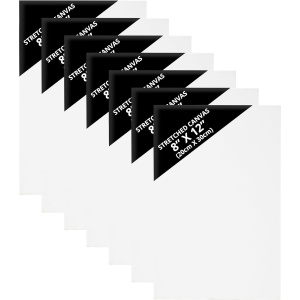 Set 7 panze pentru pictura Kurtzy, 20x30 cm, din bumbac, 3 mm grosime, alb