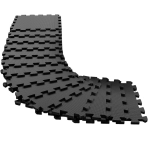 Set covoras de protectie premium, puzzle, BeMaxx, Spuma EVA, Impermeabil, 18 piese, 30 x 30 cm, negru