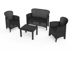 Set mobilier gradina/terasa, Progarden, JUNGLE, 4 piese, polipropilena, canapea 2 locuri 113x57x57.5 cm, 2 scaune 59x57x85.5 cm, masa 59x46x40 cm, cu perne incluse - Img 7