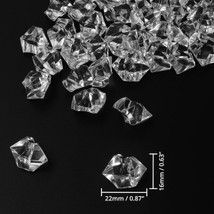 Set pietre decorative acrilice Belle Vous tip diamante/ cuburi gheata, transparente, 500 buc, 22 mm, pentru decor si evenimente - Img 6