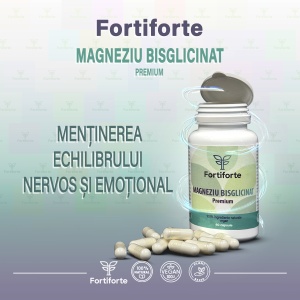 Supliment alimentar MAGNEZIU BISGLICINAT PREMIUM, Fortiforte, 60 capsule - Img 4