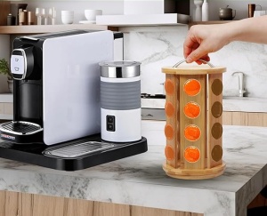Suport capsule Dolce Gusto, Liebspecht, Lemn, Pentru 24 capsule, maro - Img 4