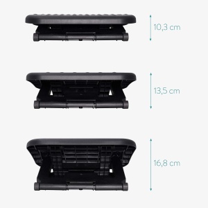 Suport ergonomic pentru picioare reglabil, Navaris, negru, 35x28.5x16.8 cm - Img 5