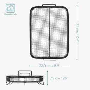 Tava de gratar cuptor Navaris, din otel inoxidabil, cu strat antiaderent, 51500.02 - Img 5