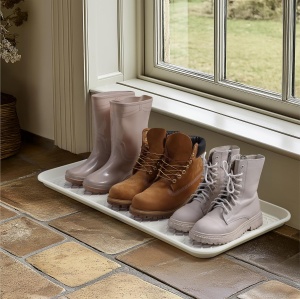 Tava pentru incaltaminte Navaris, set 3, 78×38×3 cm, din plastic, utilizare interior/exterior, Alb - Img 6