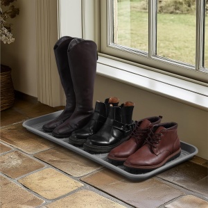 Tava pentru incaltaminte set 3, Navaris, 35x27x2.5 cm, plastic, maro - Img 7