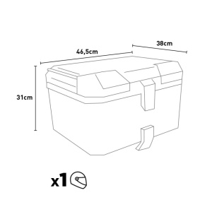 Topcase moto posterior universal de 55 litri, Swordfish, pentru o casca, Maverick L, Baza Montaj Inclusa - Img 2