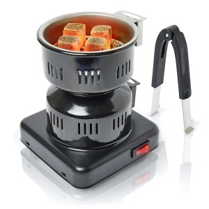 Aprinzator carbuni narghilea, electric, 450W, SmartWEB, tip ibric, negru, cu protectie termostatica, control temperatura si picioare antialunecare, capacitate 8 carbuni