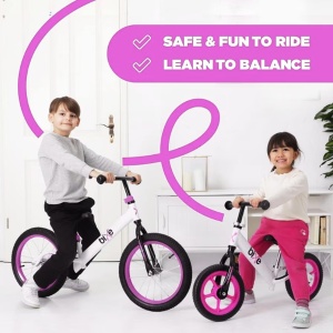 Bicicleta fara pedale Bixe, 16 inch, aluminiu, anvelope pneumatice, mov, 5-9 ani - Img 2