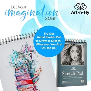 Caiet pentru schite Art-n-Fly, 100 coli, A4, 22.9 x 30.5 cm, 100 g/m, cu spirala, hartie alba - Img 2