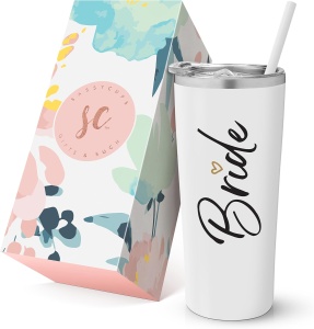 Cana termos calatorie Bride, SassyCups, alb, otel inoxidabil, 625 ml