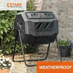 Compostiera rotativa Abacus, 160 L, cu 2 compartimente, pentru gradina - Img 5