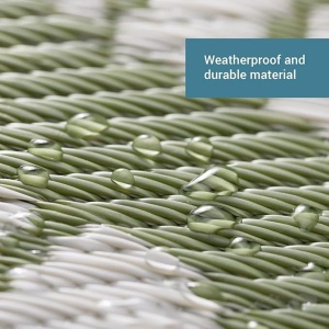 Covor pentru exterior JEMIDI, 120x180cm, polipropilena, rezistent la intemperii, usor de curatat, pentru balcon/terasa, Verde - Img 6