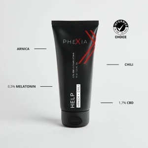 Crema Help, Phexia, pentru dureri musculare, cu CBD, Melatonina si ardei iute, 75 ml - Img 2