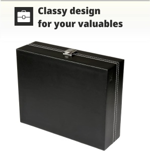Cutie cu capac din sticla pentru 10 ceasuri, H&S, negru, cu pernite, 22.5 x 7.5 x 20.5 cm - Img 4