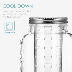 Dozator de bauturi cu infuzor de fructe si insertie de gheata Navaris, 4 l, 52425.01 - Img 4