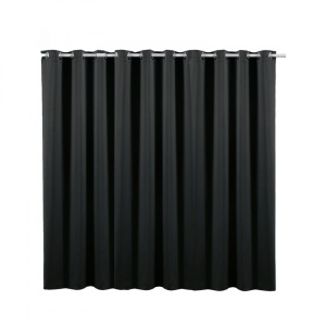 Draperie opaca cu inele Jemidi, 300 x 245 cm, Negru, Poliester, 55275.01.02