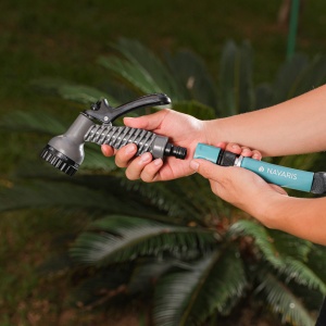 Furtun flexibil 22.5 metri cu pistol de pulverizare Navaris, fitinguri din aluminiu, 54175.03 - Img 3