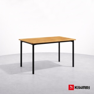 Masa Kiwari® Arno, MDF si Metal, Design Modern, 110×70×75 cm, Lemn Deschis & Negru - Img 3