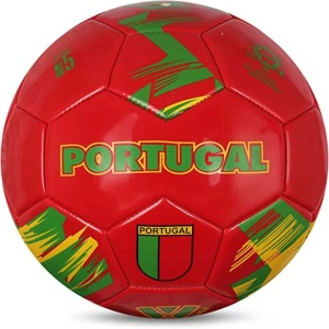 Minge Fotbal Vizari National Team Portugalia, 30 Panouri Cusute, Material Sintetic 2.7 mm, Camera Cauciuc, Marimea 4, 64 cm, Rosu