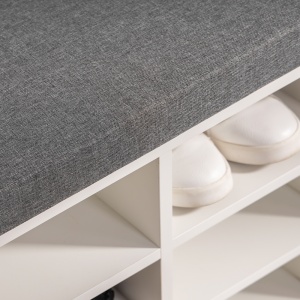 Pantofar, sezut cu perna si 10 compartimente, 102 x 30 x 48, 5 cm, alb - Img 3