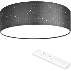 Plafoniera LED Navaris, efect de stele, Ø 40 x 12 cm, intensitate reglabila, telecomanda, 22 W, Negru - Img 7