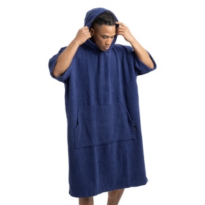 Poncho de baie unisex Homelevel, L-XL, Albastru, Bumbac organic, 54881.17.20 - Img 4