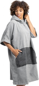 Poncho de baie unisex Homelevel, L-XL, Gri, Bumbac organic, 54881.25.20