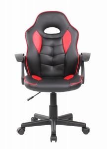 Scaun gaming Kiwari Ster, material PU, cadru lemn, baza nylon, inaltime reglabila, rotativ, Negru/Rosu - Img 8