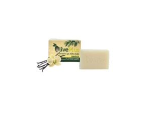 Set 10 sapunuri OlivePlus cu ulei de masline, Aroma de vanilie, Trandafir, Iasomie, Lavanda, Body scrub, Natural, Musetel, Portocala, Tea tree, Aloe vera, 10 x 100g - Img 2