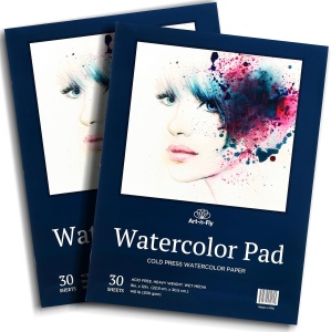 Set 2 blocuri de desen cu hartie pentru acuarela, 30 coli fiecare, 30x23 cm
