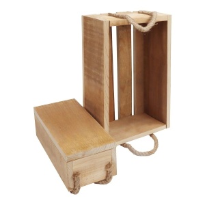 Set 2 ladite din lemn pentru depozitare si transport fructe si legume, Belle Vous, ladita mica 28x13x10 cm, ladita mare 36x21.8x12.5 cm - Img 3