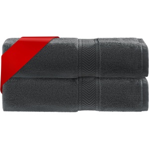 Set 2 prosoape de baie HOMELEVEL, 100% bumbac turcesc, 70x140 cm, 500 g/m², Gri inchis