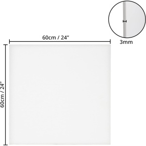 Set 3 panze pentru pictura Kurtzy, 60x60cm, alb, 3mm grosime - Img 2