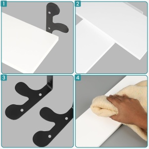 Set 3 rafturi pentru perete Belle Vous, 23/33/43 x 12 x 10 cm, MDF, Alb - Img 2