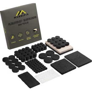 Set 300 tampoane pentru podea din pasla MANNIFIX autoadezive, pentru picioare scaun, mobila, 12 dimensiuni