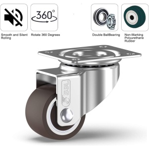 Set 4 roti pivotante GBL, pentru transport, 25 mm, argintiu, sarcina maxima de incarcare 40 kg - Img 7